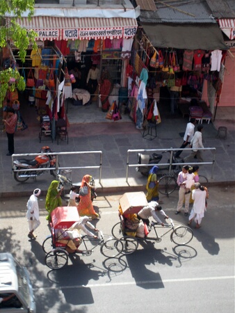 View from the Palace of Winds onto the street